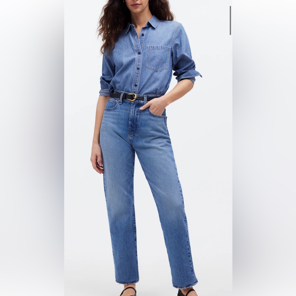 Madewell The '90s Straight Crop Jean in Hazeldell wash